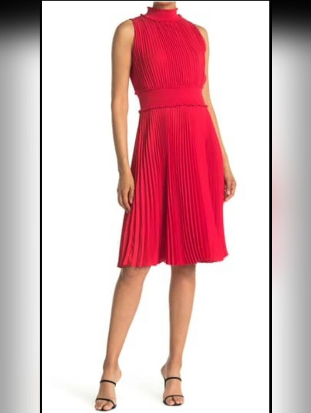 Nanette Lepore Dress Women's 6 Red Pink Pleated Smocked Ruffles Feminine